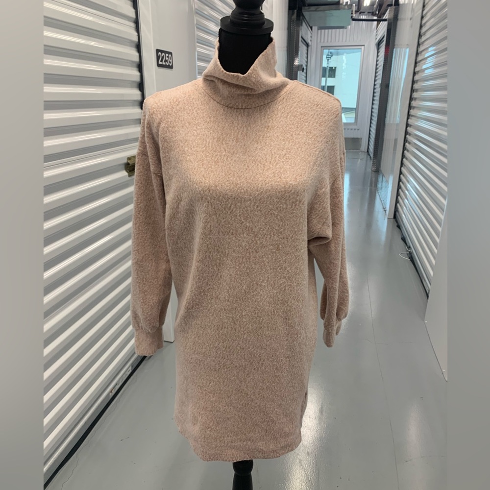 Gianni Bini Beige Turtleneck Sweater Dress